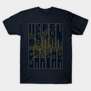 Ulaanbaatar, Mongolia City Map Typography - Gold Art Deco T-Shirt